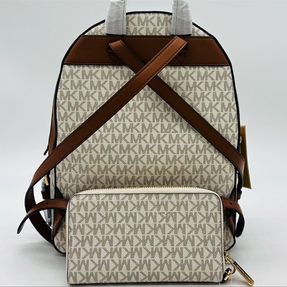 Michael Kors Medium Jaycee Zip Packet Backpack & Large Flat MF Phone Case Wallet - Picture 5 of 15